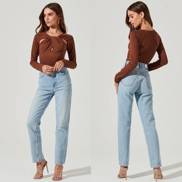 Astr The Label Multi Cutout Long Sleeve Bodysuit NWT - Picture 1 of 12